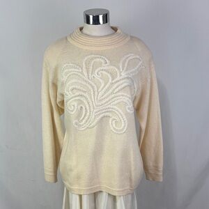 Cream Sweater with Textured Design